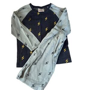 Hanna Andersson Blue Lightening Bolt Pajamas 100
